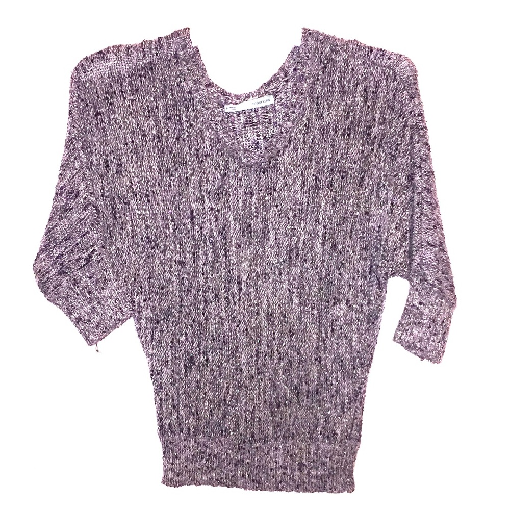 Gray and purple sweater